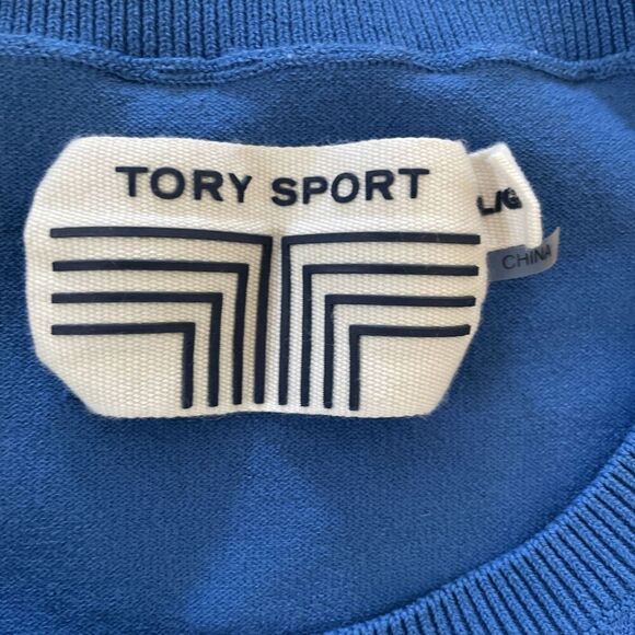 Tory Burch Sport Top Performance Large (runs Small) Tennis Golf Wave Knit Vtg - Picture 3 of 8